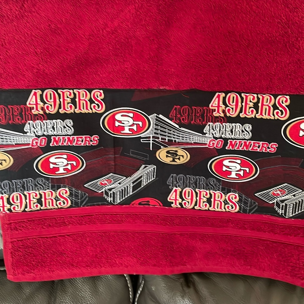New homemade NFL 49er’s hand towel.